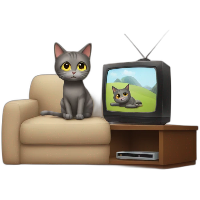 Cat watching tv emoji