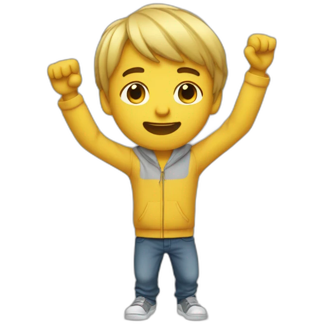 garçon qui fait un dab emoji