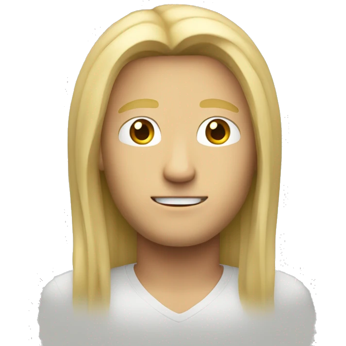 Long blonde hair man with block symbol over it  emoji