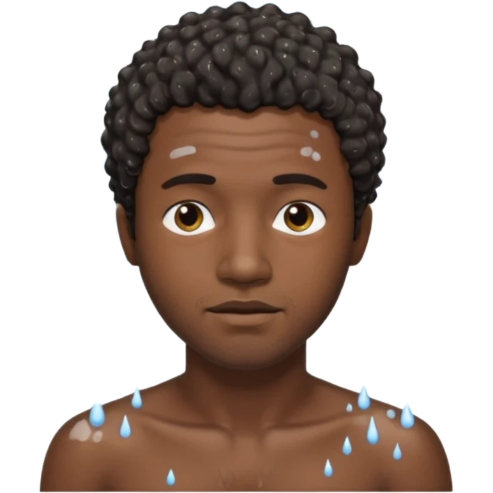 Naked shower adult black male short curly hair white male dark hair emoji