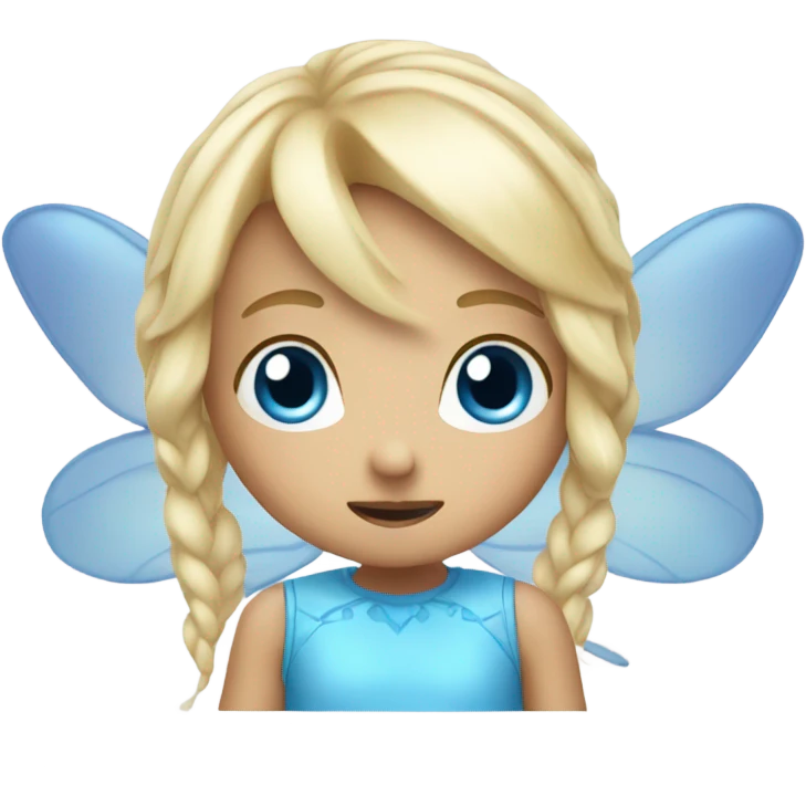 Tiny blonde hair blue eyed  fairy is awake! emoji