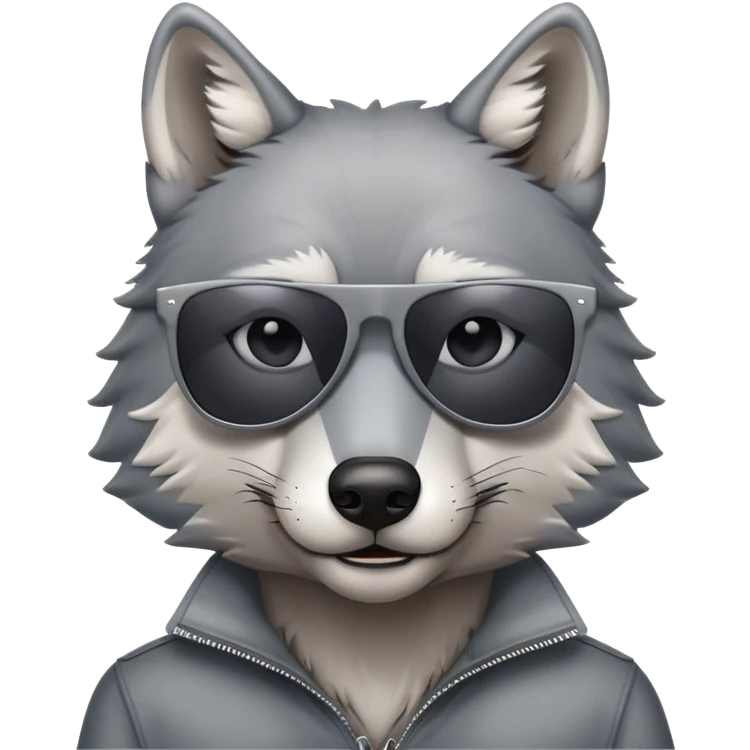 Крутой серый волк в темных очках  emoji
