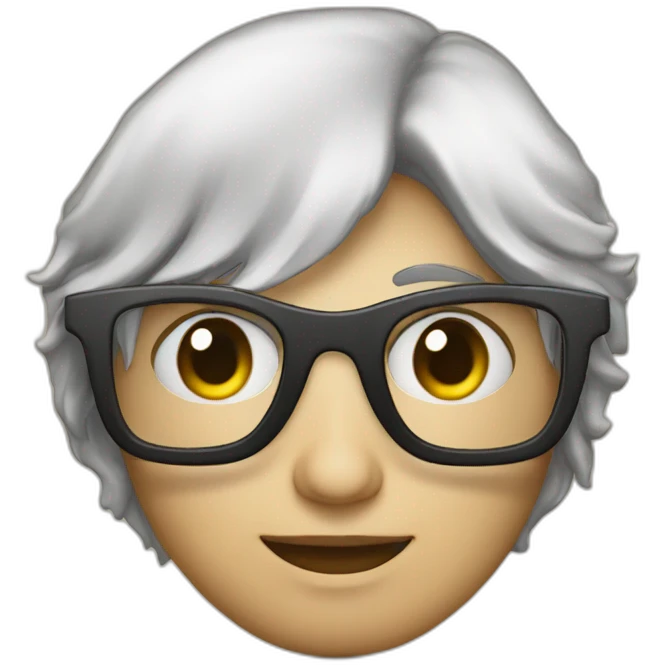 donna che fa domanda ad un uomo con occhiali emoji