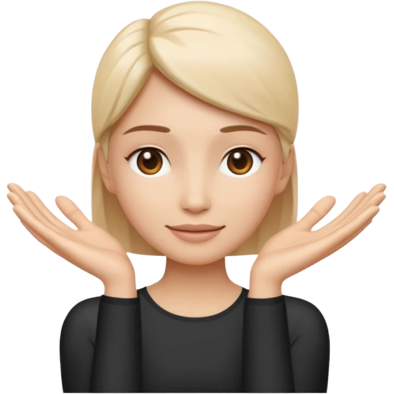 Minimal wellness-style emoji showing skin tightening, a hand gently lifting and supporting facial skin upward, subtle lifting gesture, smooth contours, natural and calm look, non-medical, non-cosmetic, no makeup, no injections, no surgery, clean, modern, trustworthy wellness aesthetic emoji
