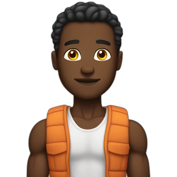 Black man with muscles emoji