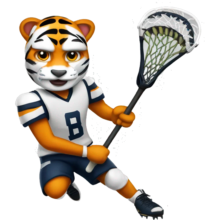 Tiger lacrosse player  emoji