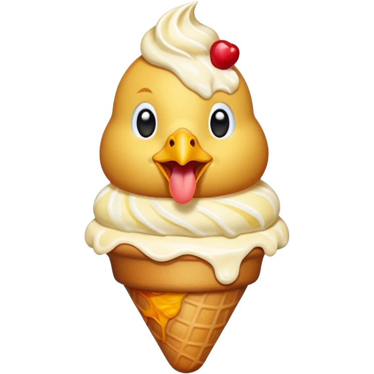 Chiken with ice cream  emoji