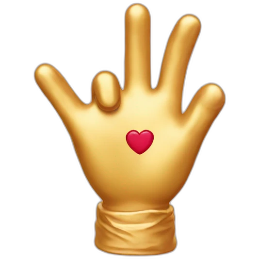 Golden finger with love emoji