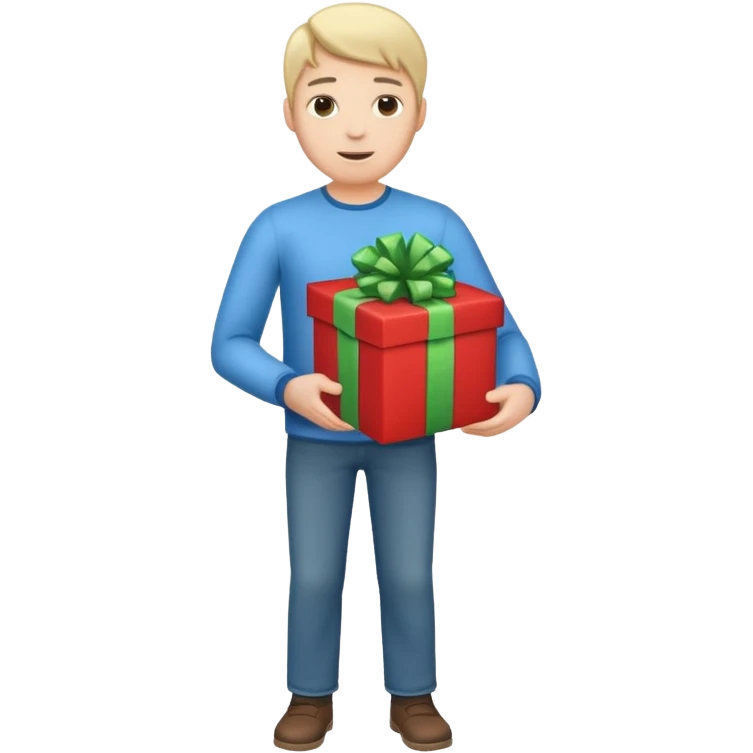 full-body man with a gift in his hands emoji