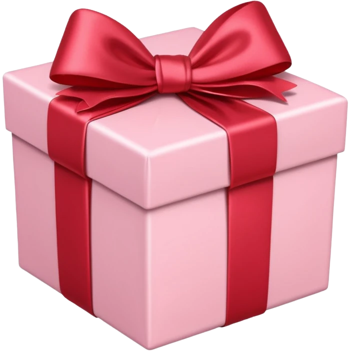 light pink gift box with red satin bow emoji