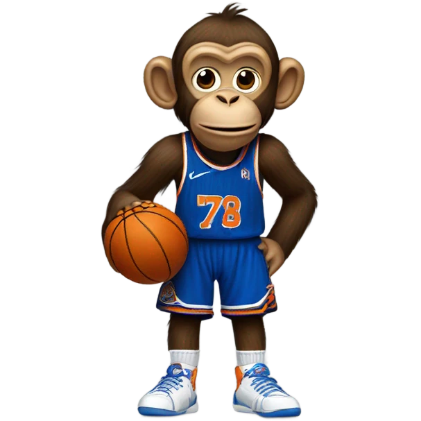 Monkey in a knicks jersey emoji