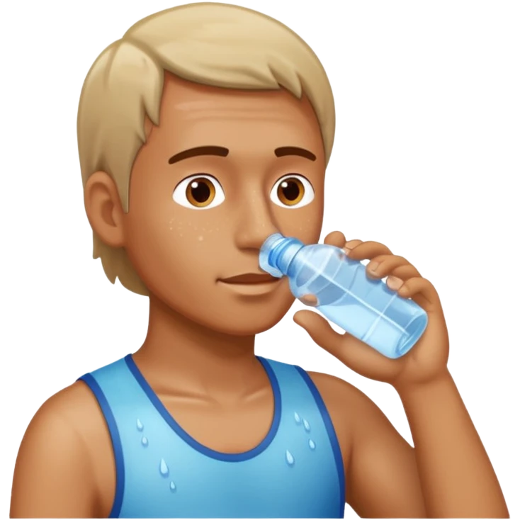 man drinking water from a bottle emoji