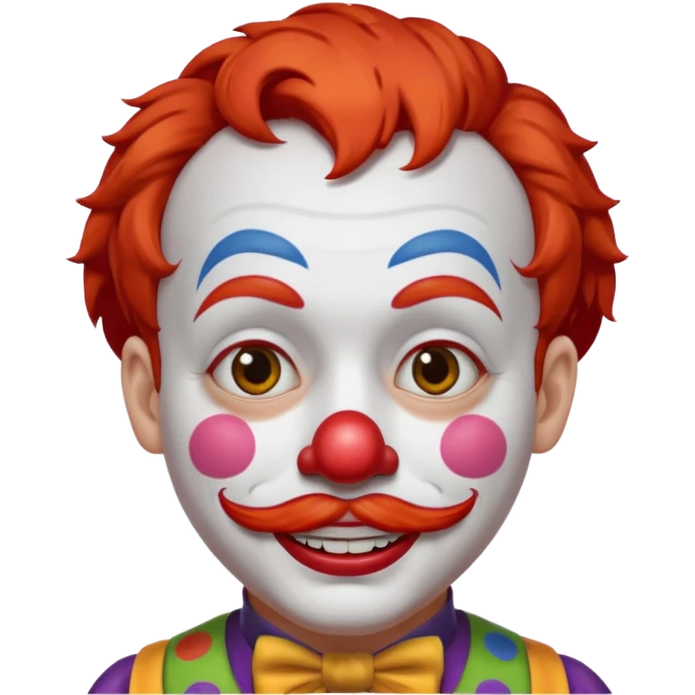 Clown short hair & mustache  emoji
