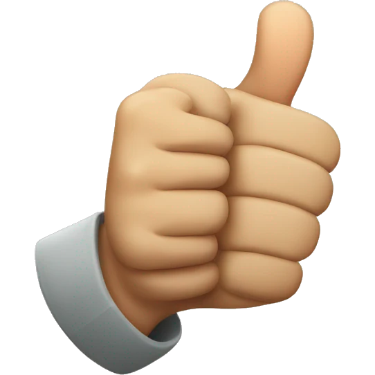 thumbs up with a face emoji