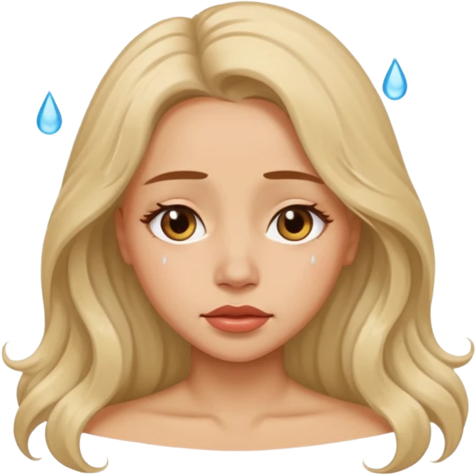 Beautiful lady crying can see shoulders emoji