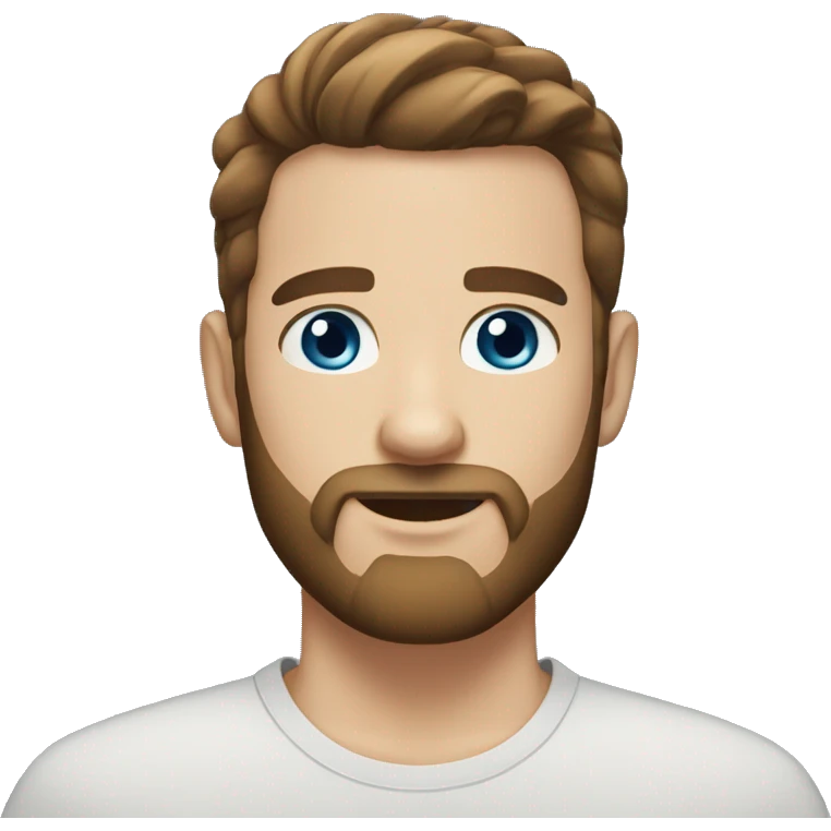 medium beard
blue eyes
shaved hair
Brown hair emoji