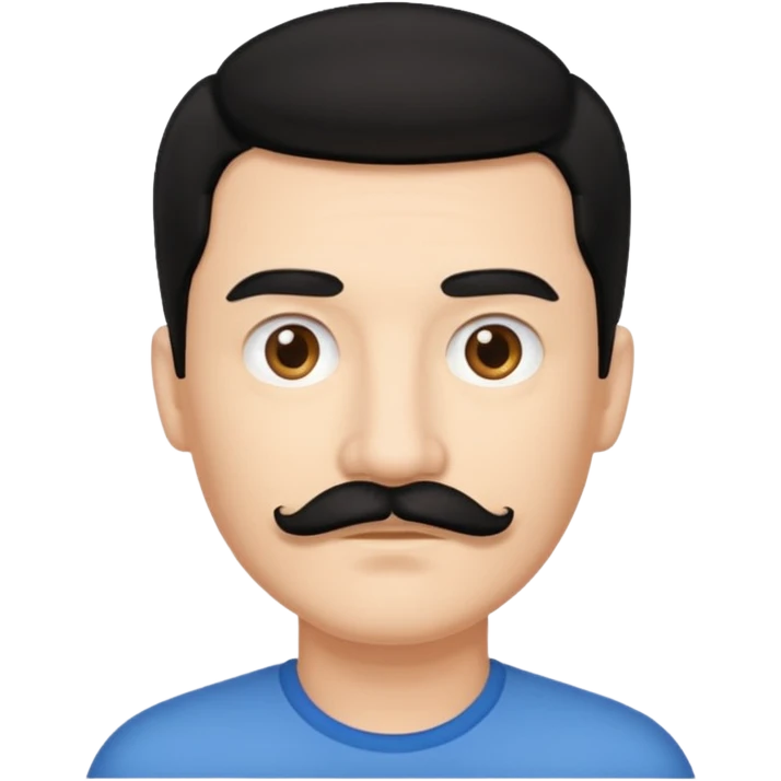 man with black hair on the right side with a rectangular mustache emoji