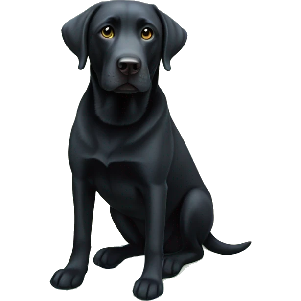Black lab dog with blue frisbee  emoji