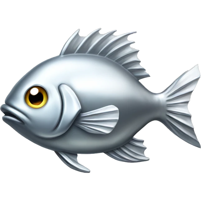 Silver metal shiny fish  emoji