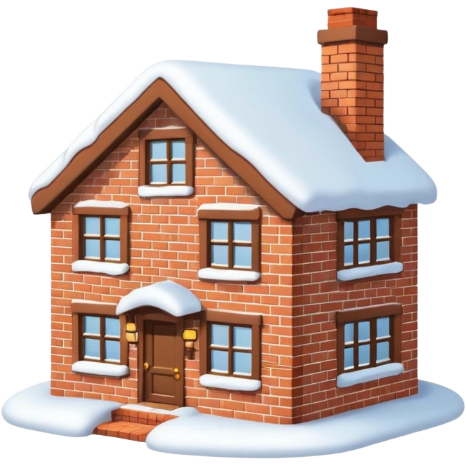house with snow emoji