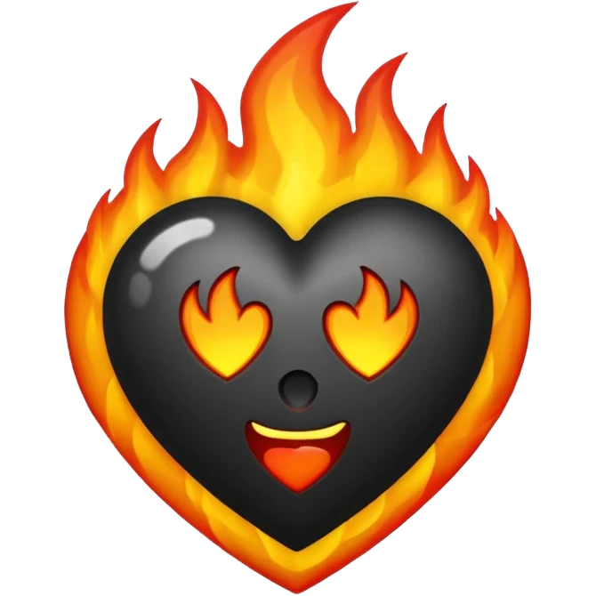 Fire with black heart  emoji