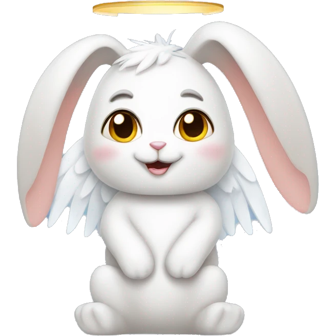 bunny with an angel halo emoji