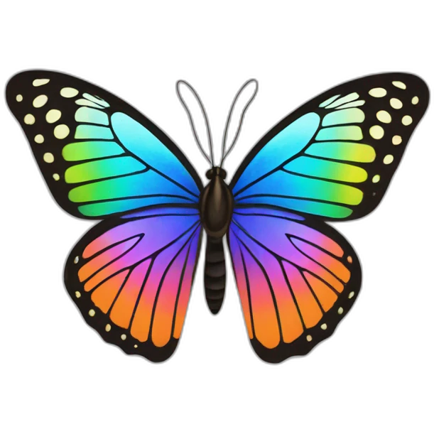 a butterfly that is a rainbow emoji