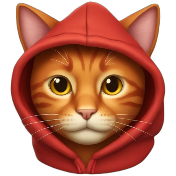 red cat in the hood emoji