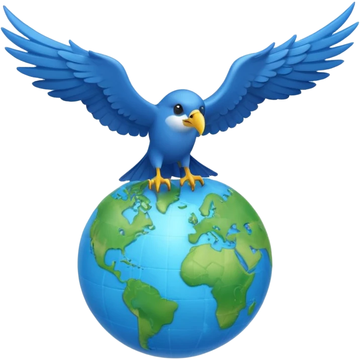 hirondelle avec globe terrestre emoji