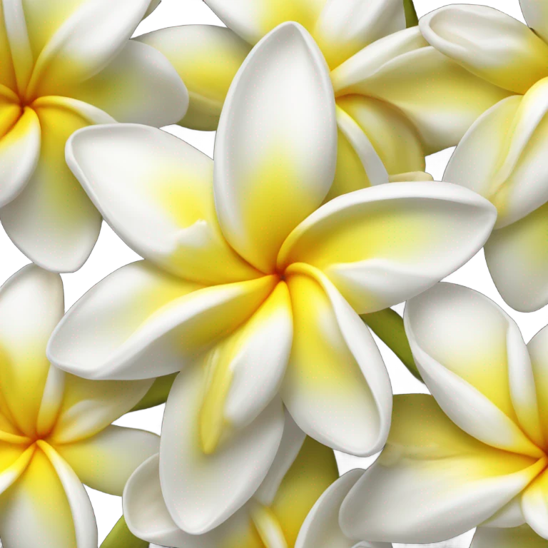 White and yellow frangipani flower emoji