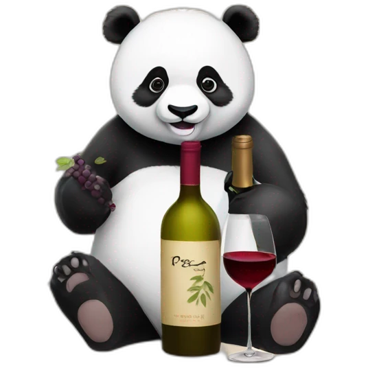 panda with wine emoji