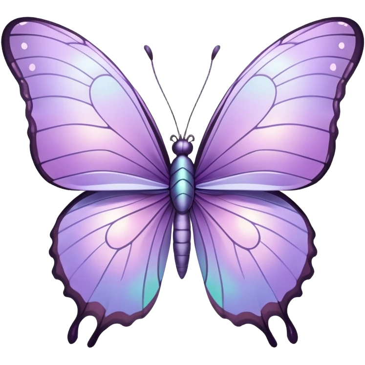 Pastel lilac iridescent butterfly emoji