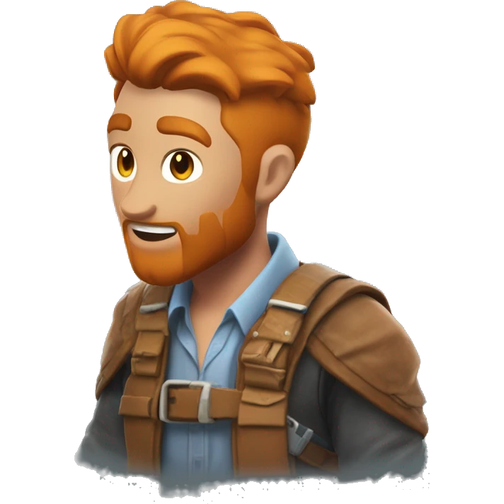 un homme roux qui joue a fortnit emoji