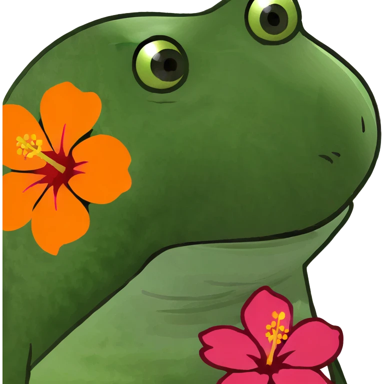 a pink and orange hibiscus  emoji
