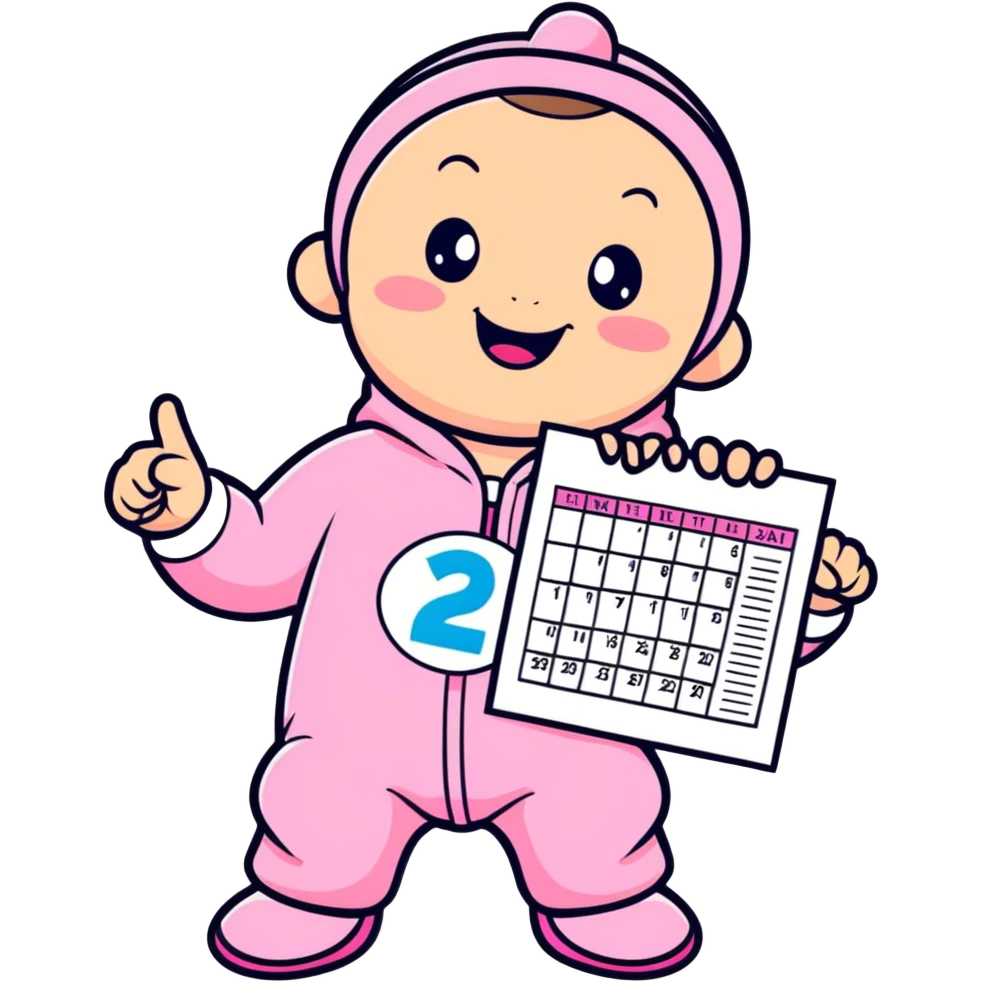 baby pink calendar emoji