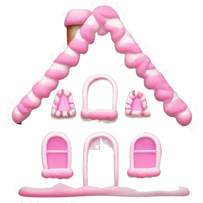 Pink Gingerbread House Aesthetic emoji