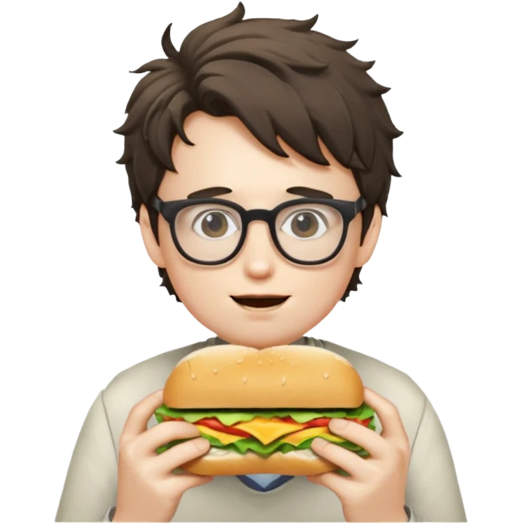 geek eating sandwicgh emoji