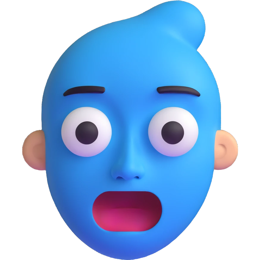 stupid blue face emoji