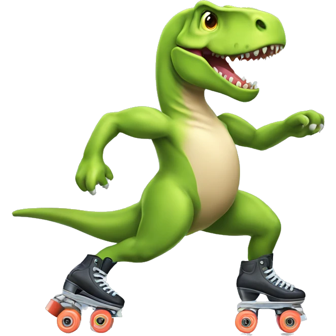 A roller skating trex  emoji