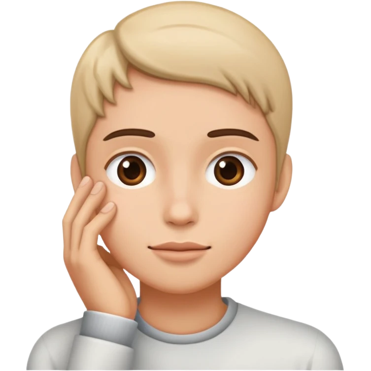 create a person having a hand on his chick emoji