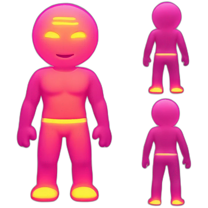 Juicy booty neon sign style man emoji