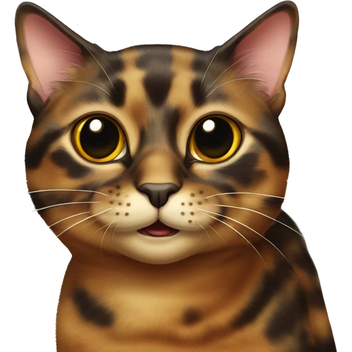 tortoiseshell cat who winks with one eye emoji