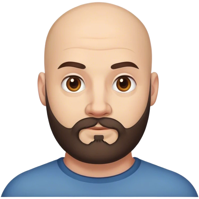bald heavyset white man with dark brown beard intimate sfw emoji