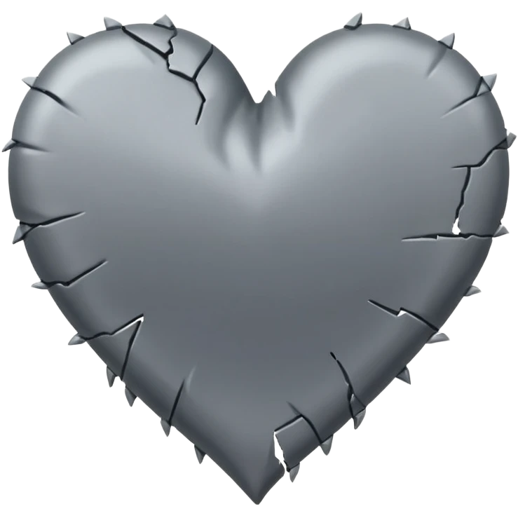 Gray broken satin heart  emoji