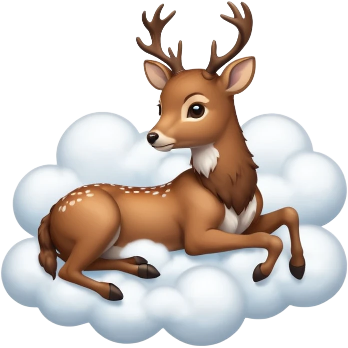 олень лежащий на облоках emoji