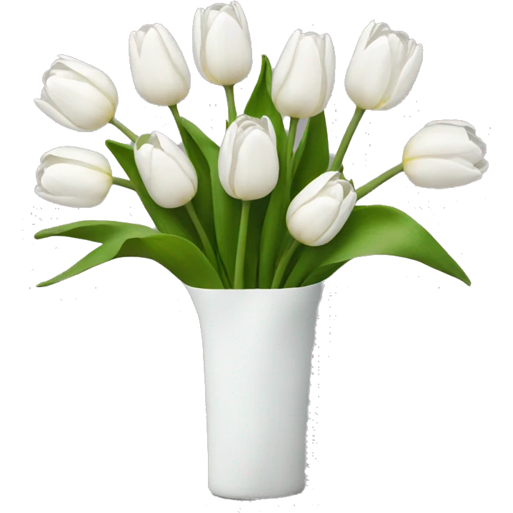 white tulip bouquet  emoji