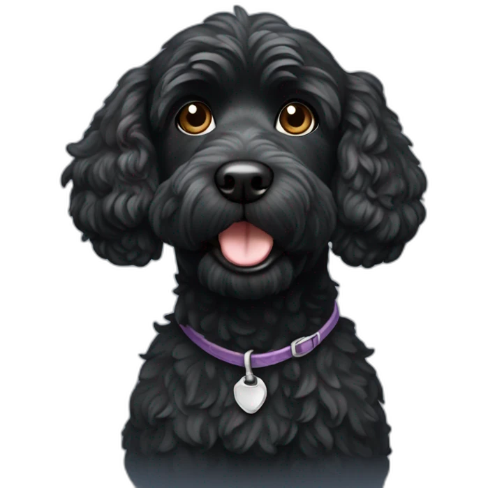 Black cockapoo dog emoji