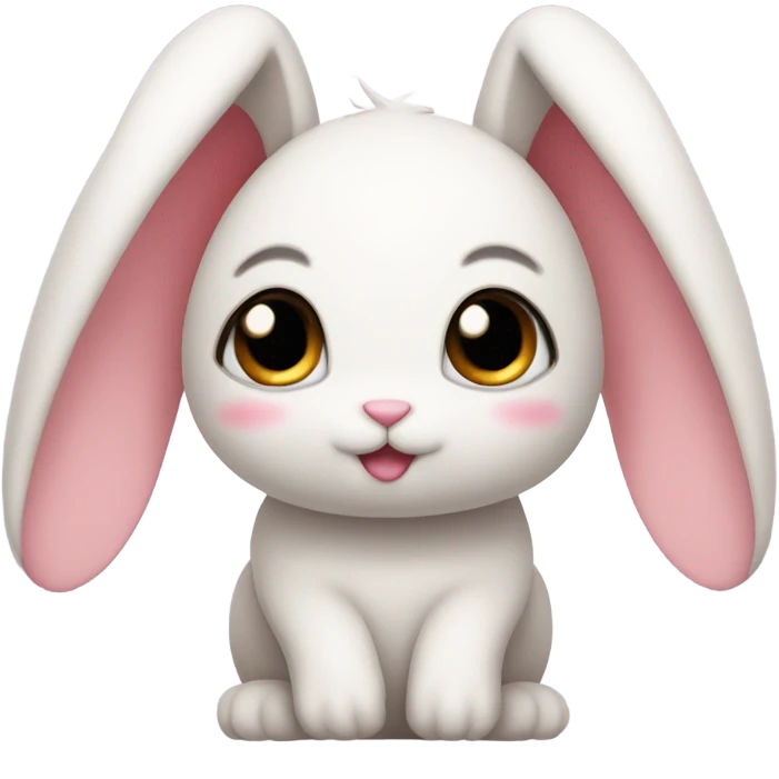 Kawaii bunny with small wings emoji