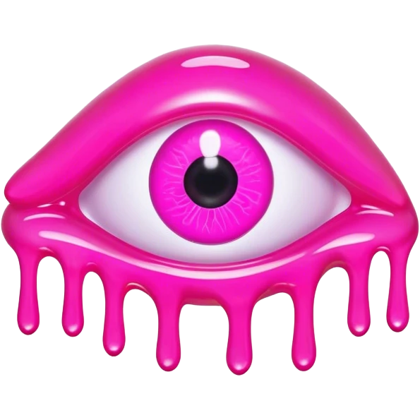 gummy pink neon melted eye emoji