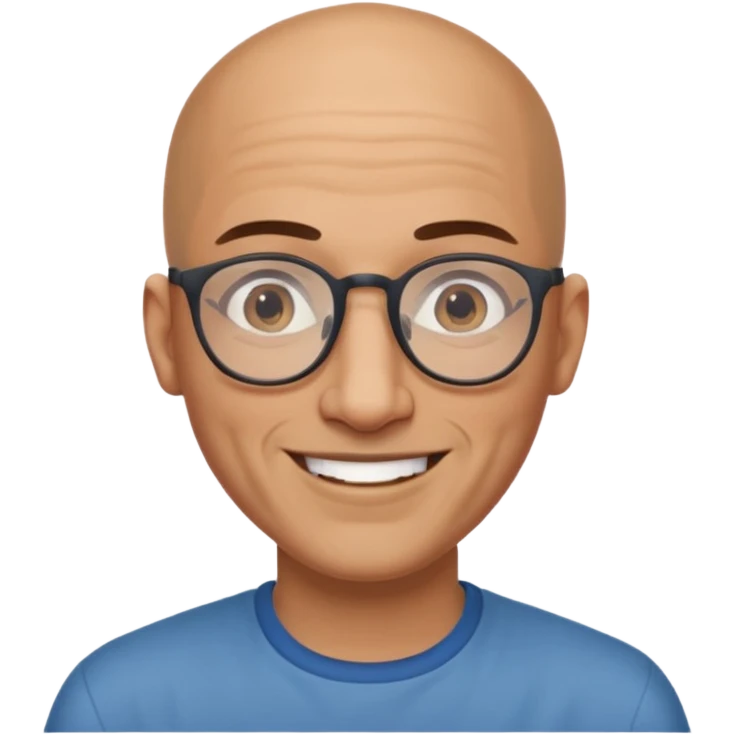 Bald moroccan man with glasses skinny emoji